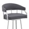 Armen Living Palmdale 30" Swivel Slate Gray Faux Leather and Silver Metal Bar Stool 795044878189 - alternate 7
